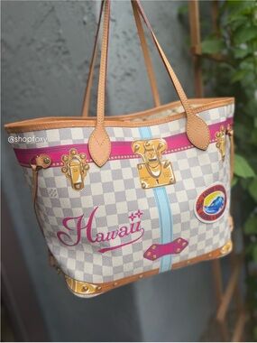 Louis Vuitton Damier Azur Summer Trunks Hawaii Neverfull MM